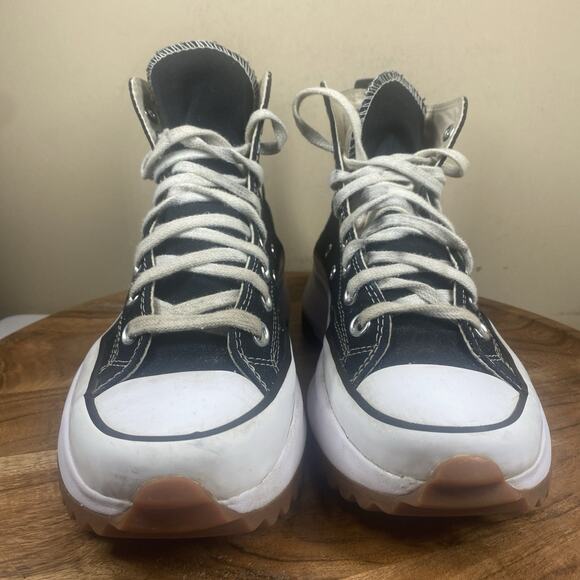 Converse Run Star Hike Womens Black And White Size 8.5 High Top Shoes Sneakers - Picture 3 of 8